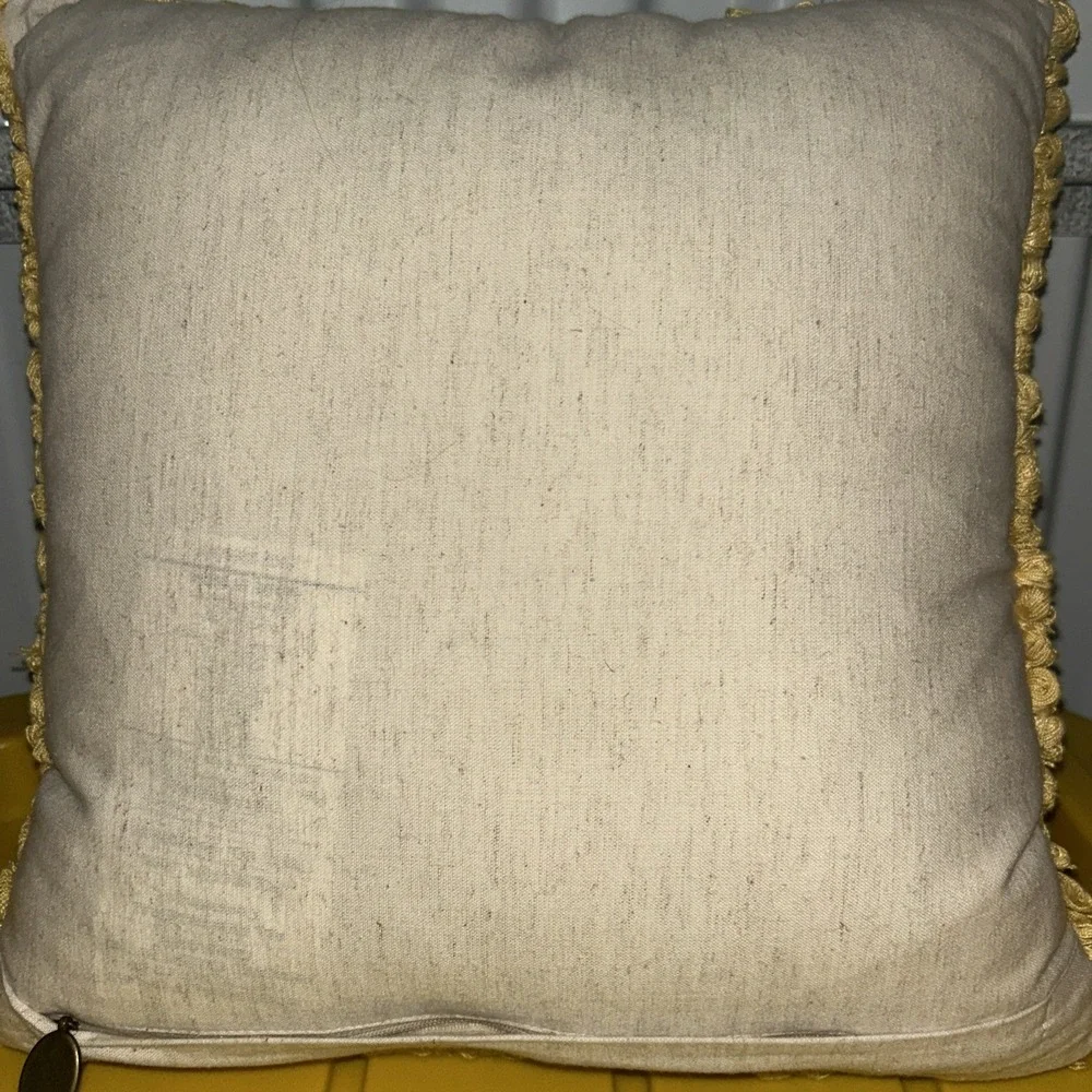 Pier 1 Flower Snail Beaded Embroidered Decorative Throw Pillow 13